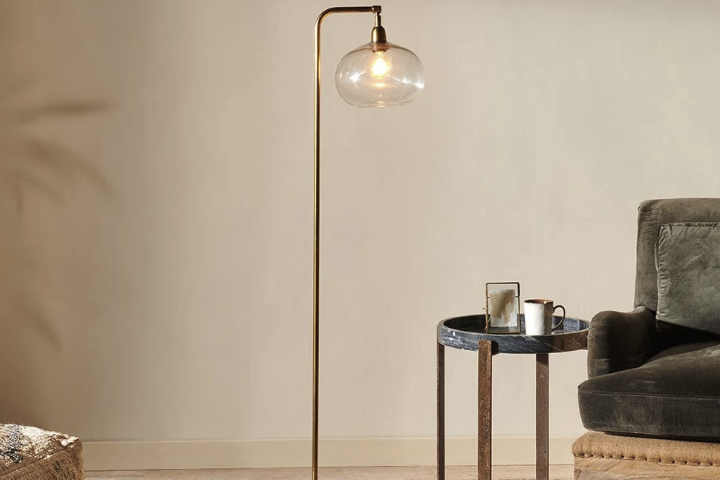 Modern Nordic Glass Floor Lamp: Simple Luxury for Living Room