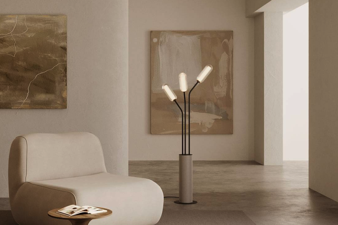 Scandinavian Glass Floor Lamp: Nordic Ambient Design