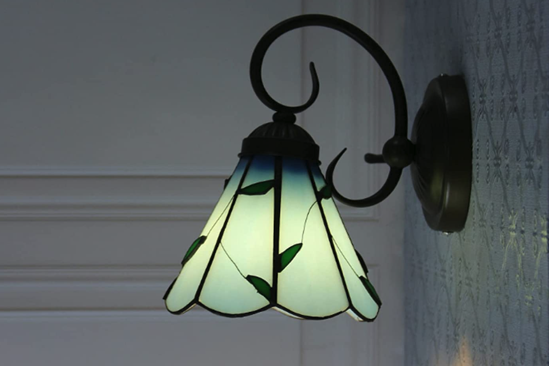 Stained Glass Mediterranean Corridor Wall Lamp