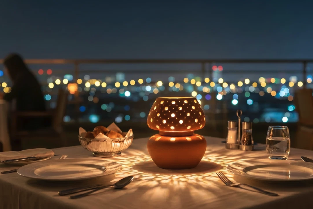 Enhance Your Outdoor Dining Experience with a Transparent Base Patio Lamp for Your Restaurant Table
